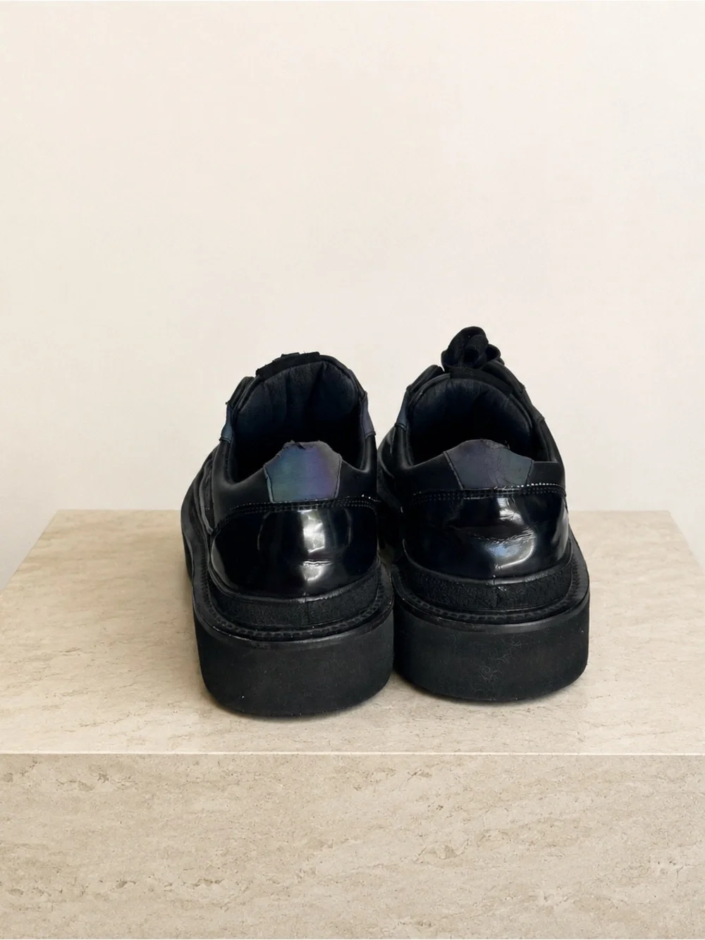 Rombaut Black Chunky Sneakers with Iridescent Accents